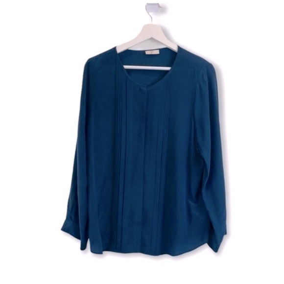Joie 100% Silk Blue Tunic Long Sleeve Blouse - Picture 1 of 6